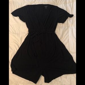 Black Cotton Maternity Romper